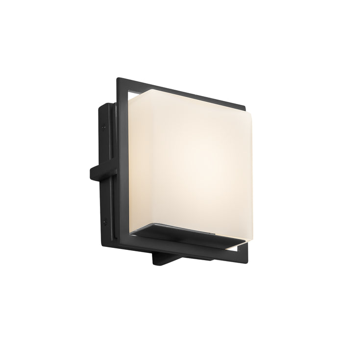 Justice Designs FSN-7561W-OPAL-MBLK LED Outdoor Wall Sconce, Matte Black