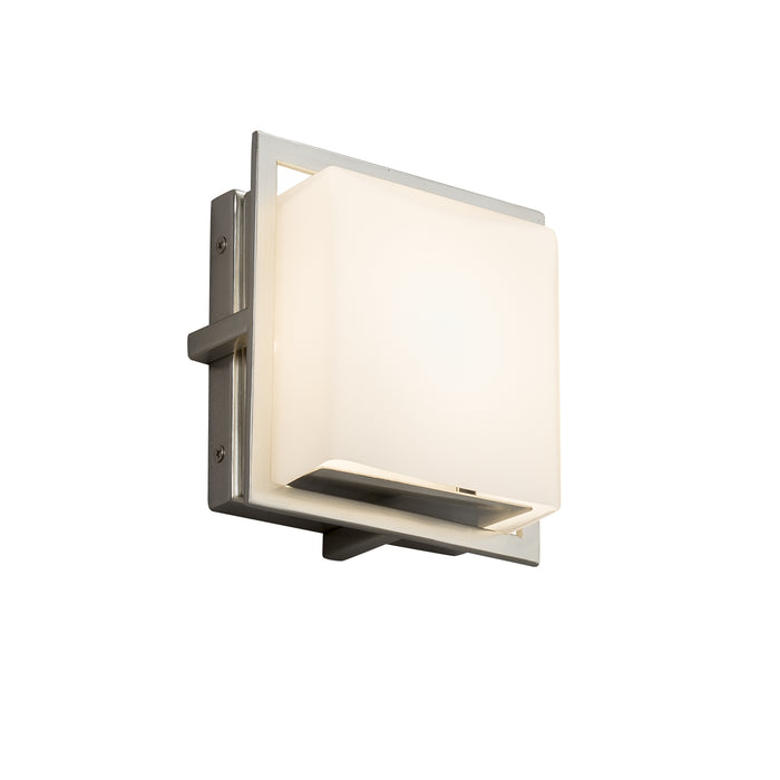 Justice Designs FSN-7561W-OPAL-NCKL LED Outdoor Wall Sconce, Brushed Nickel
