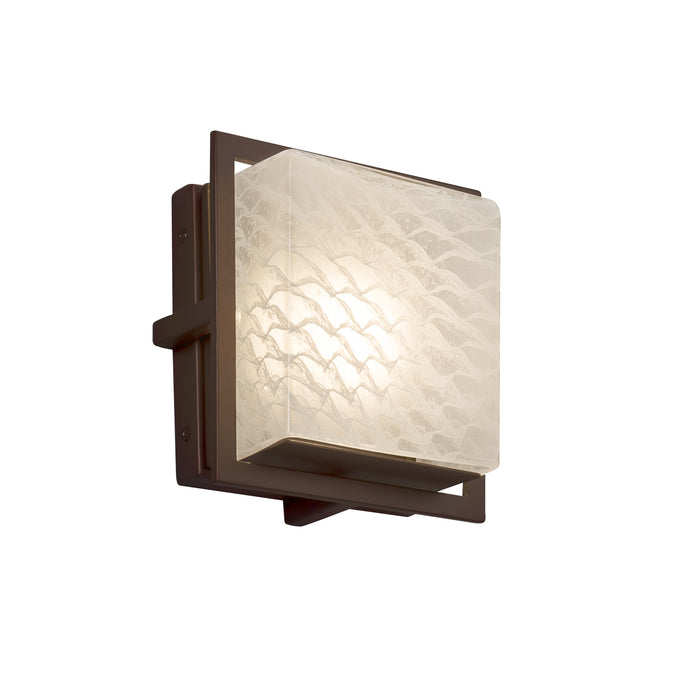 Justice Designs FSN-7561W-WEVE-DBRZ LED Outdoor Wall Sconce, Dark Bronze
