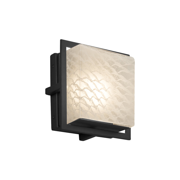 Justice Designs FSN-7561W-WEVE-MBLK LED Outdoor Wall Sconce, Matte Black