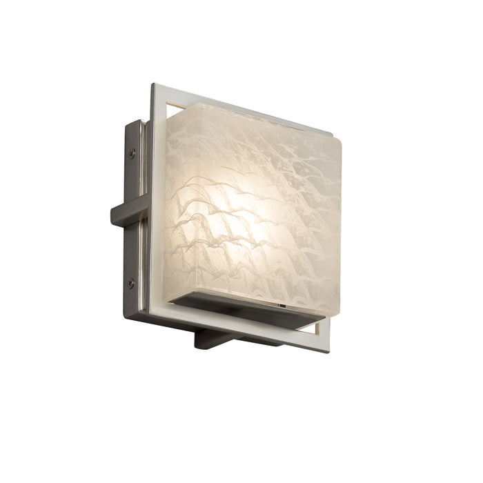 Justice Designs FSN-7561W-WEVE-NCKL LED Outdoor Wall Sconce, Brushed Nickel