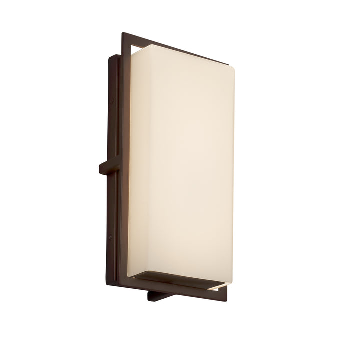 Justice Designs FSN-7562W-OPAL-DBRZ LED Outdoor Wall Sconce, Dark Bronze