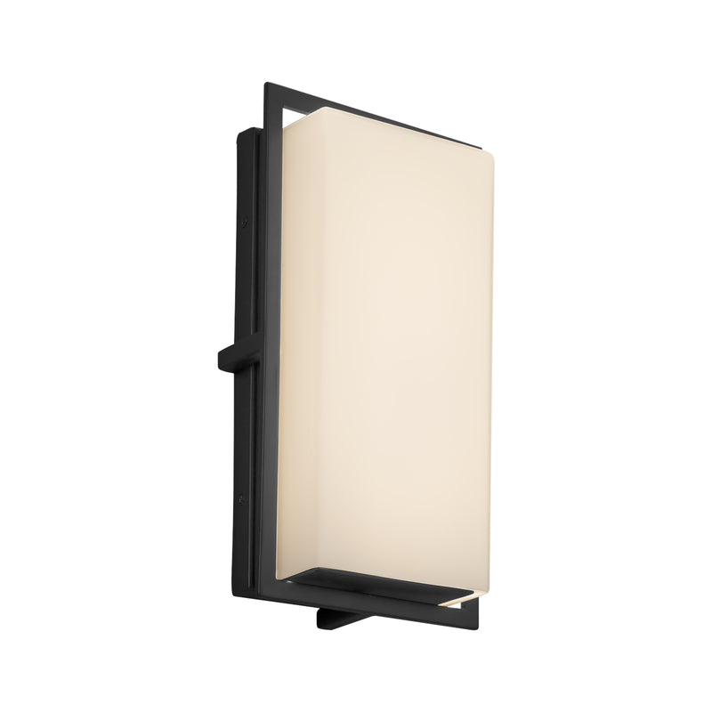 Justice Designs FSN-7562W-OPAL-MBLK LED Outdoor Wall Sconce, Matte Black