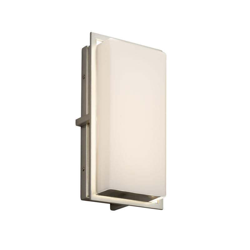 Justice Designs FSN-7562W-OPAL-NCKL LED Outdoor Wall Sconce, Brushed Nickel