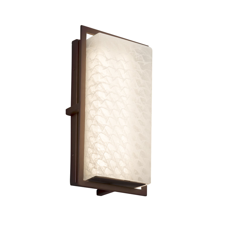 Justice Designs FSN-7562W-WEVE-DBRZ LED Outdoor Wall Sconce, Dark Bronze
