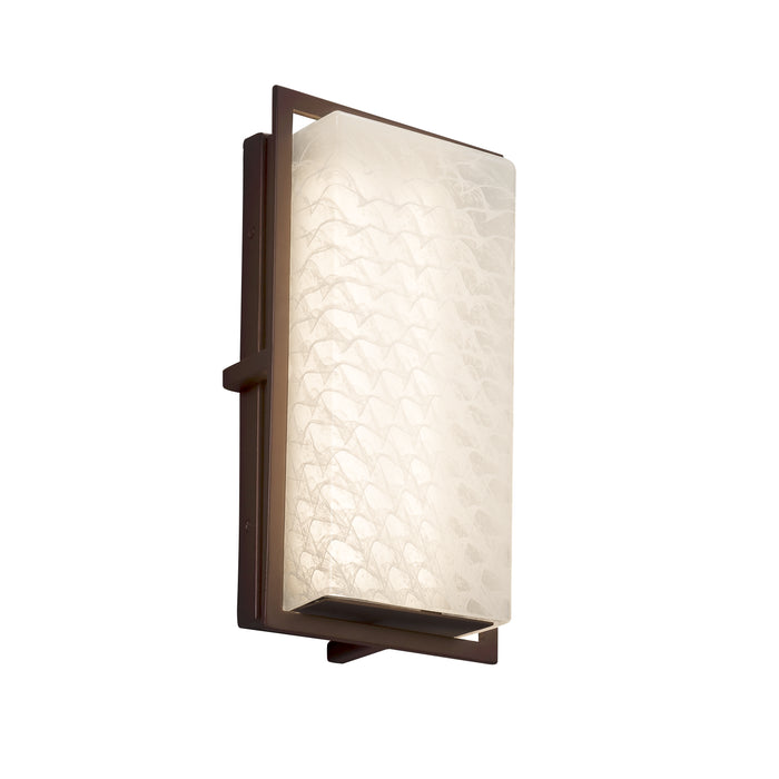 Justice Designs FSN-7562W-WEVE-DBRZ LED Outdoor Wall Sconce, Dark Bronze