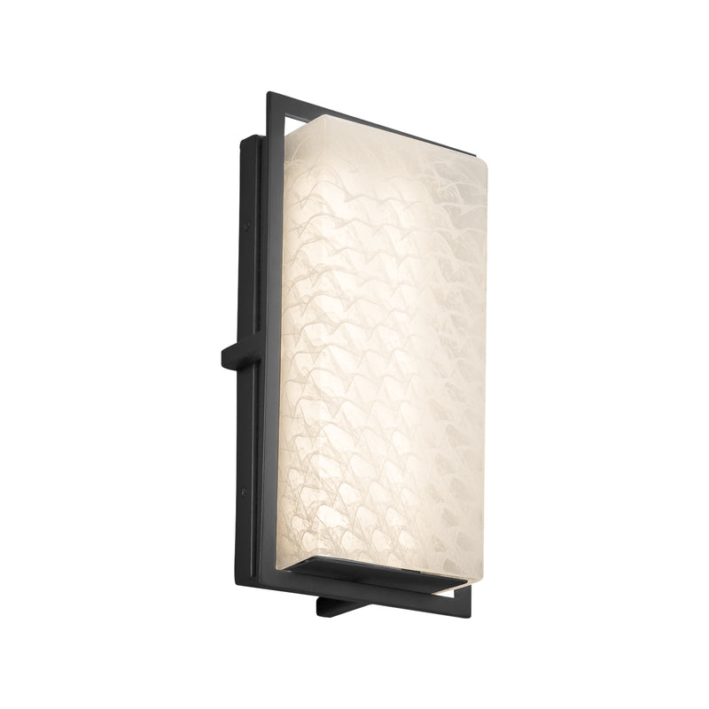 Justice Designs FSN-7562W-WEVE-MBLK LED Outdoor Wall Sconce, Matte Black