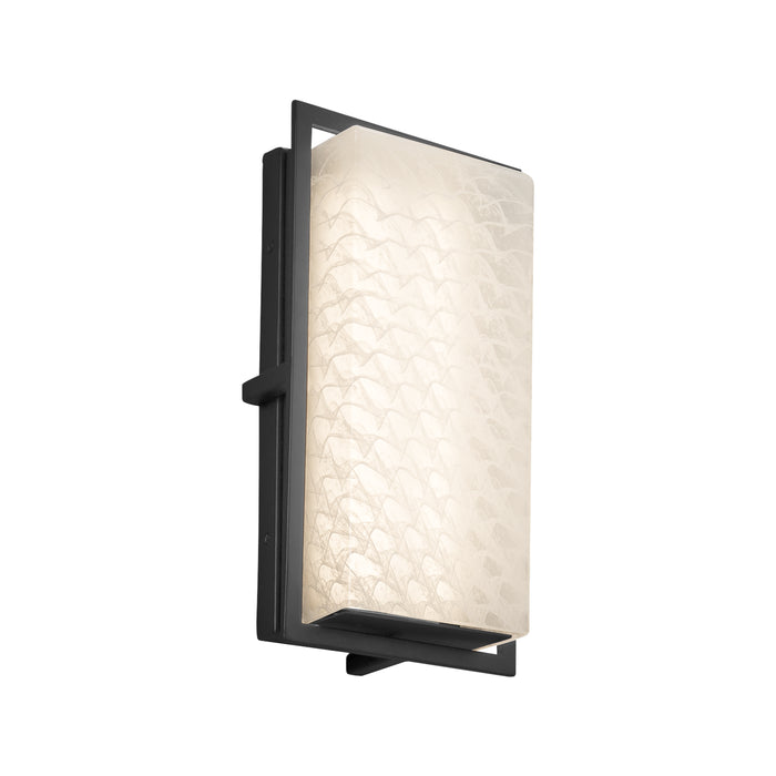 Justice Designs FSN-7562W-WEVE-MBLK LED Outdoor Wall Sconce, Matte Black