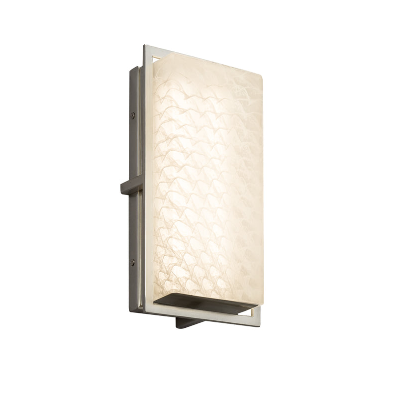 Justice Designs FSN-7562W-WEVE-NCKL LED Outdoor Wall Sconce, Brushed Nickel