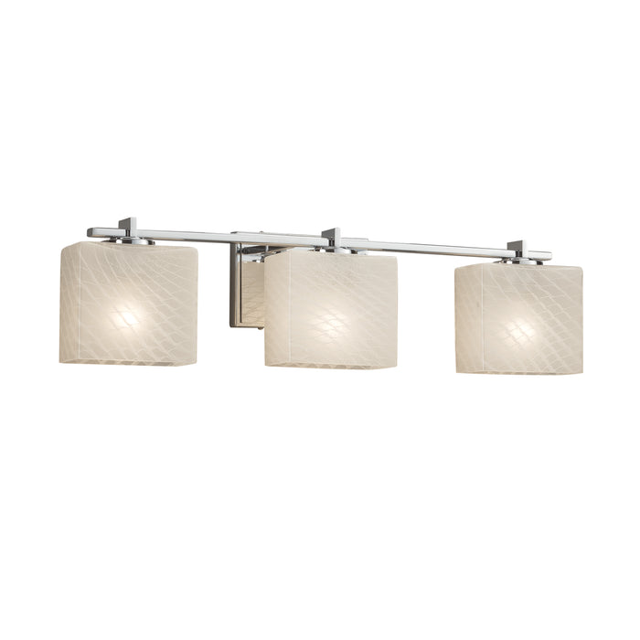 Justice Designs FSN-8443-55-WEVE-CROM Three Light Bath Bar, Polished Chrome