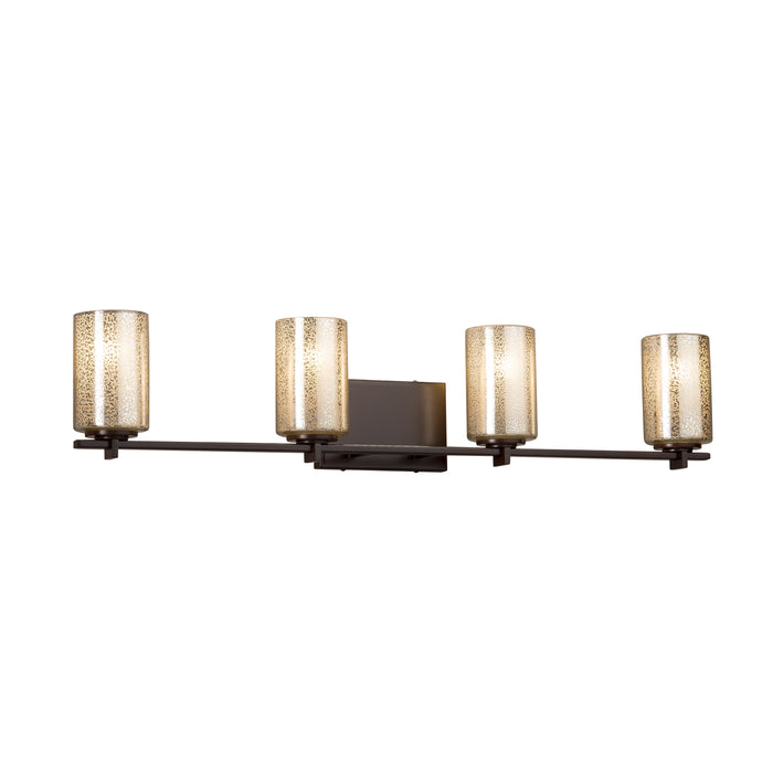 Justice Designs FSN-8444-10-MROR-DBRZ Four Light Bath Bar, Dark Bronze