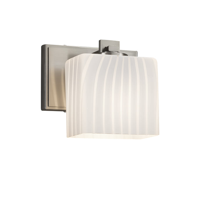 Justice Designs FSN-8447-55-RBON-NCKL One Light Wall Sconce, Brushed Nickel
