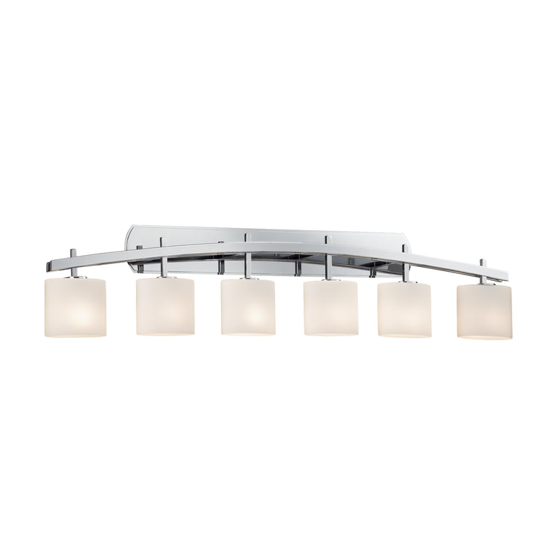 Justice Designs FSN-8596-30-OPAL-CROM Six Light Bath Bar, Polished Chrome