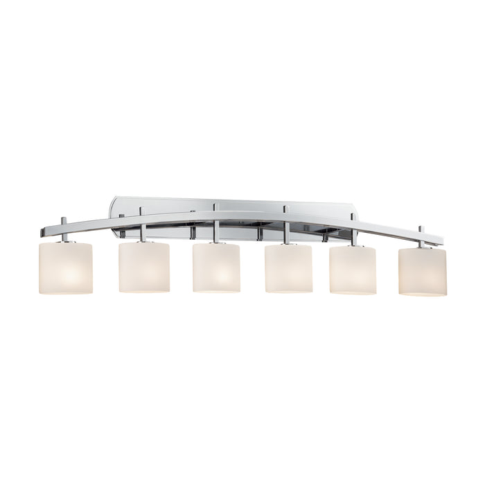 Justice Designs FSN-8596-30-OPAL-CROM Six Light Bath Bar, Polished Chrome