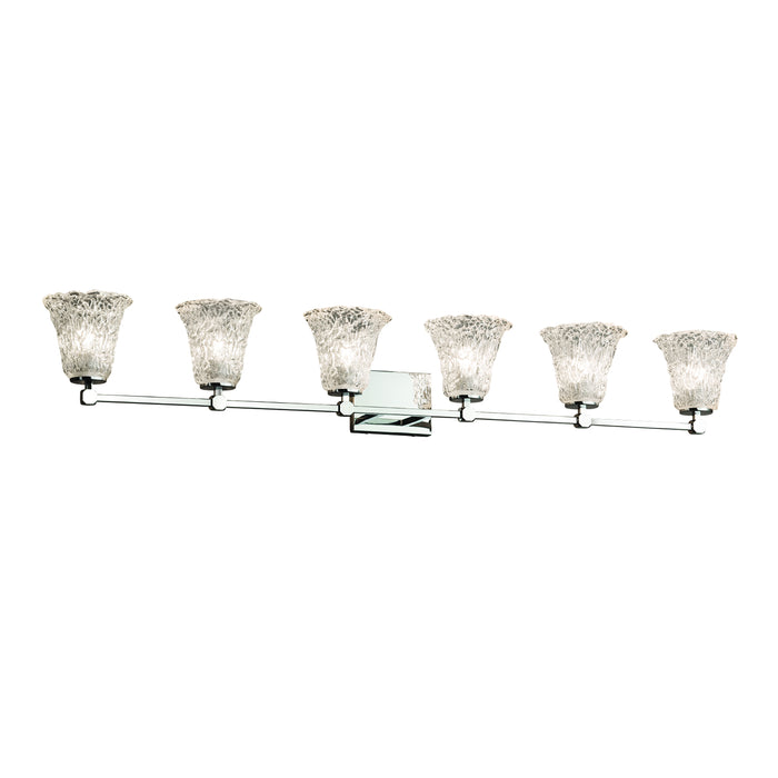 Justice Designs GLA-8426-20-LACE-CROM Six Light Bath Bar, Polished Chrome