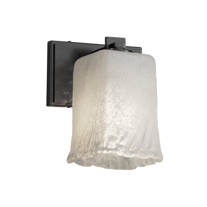 Justice Designs GLA-8441-26-WHTW-MBLK One Light Wall Sconce, Matte Black