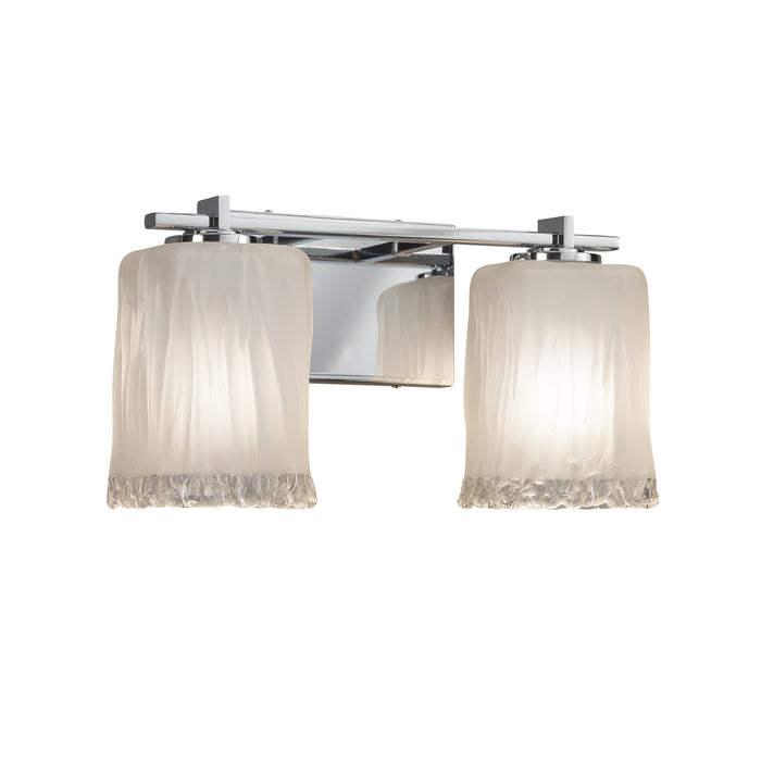 Justice Designs GLA-8442-26-WTFR-CROM Two Light Bath Bar, Polished Chrome