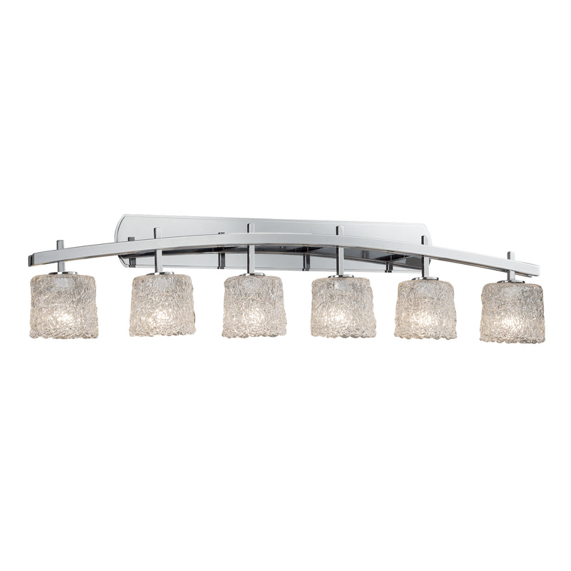 Justice Designs GLA-8596-30-LACE-CROM Six Light Bath Bar, Polished Chrome