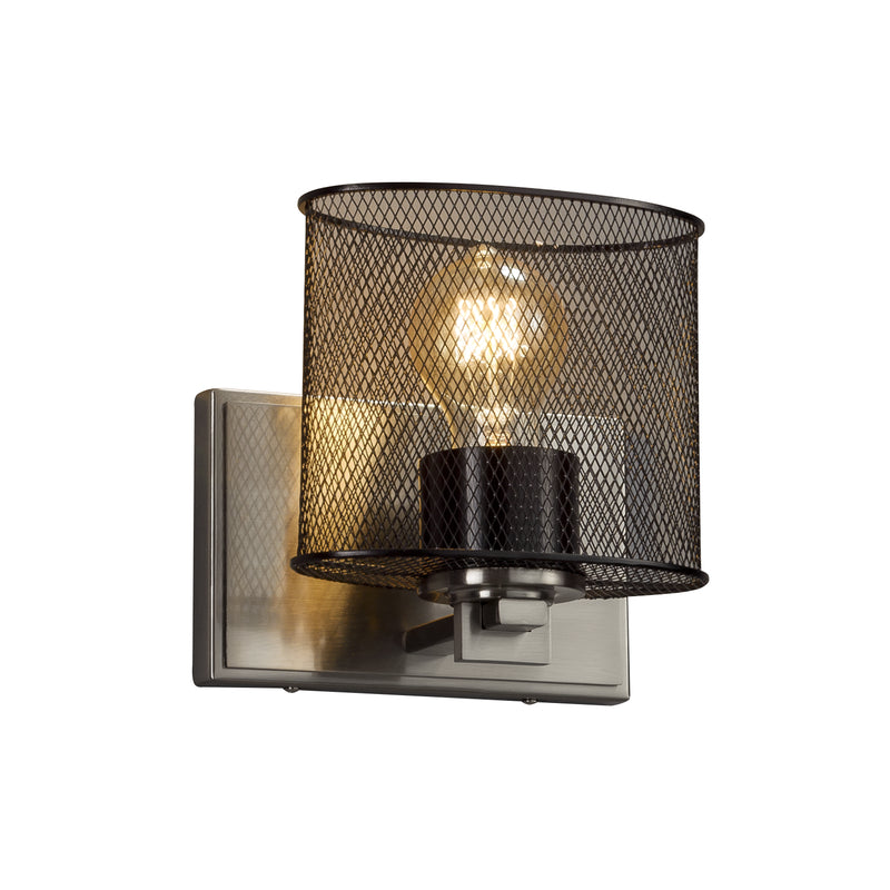 Justice Designs MSH-8447-30-NCKL One Light Wall Sconce, Brushed Nickel