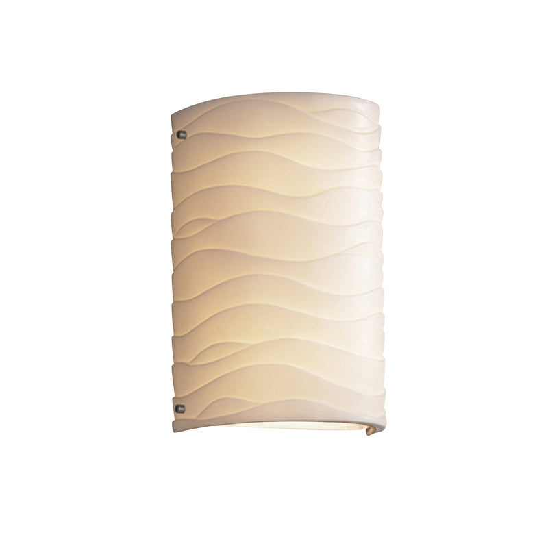 Justice Designs PNA-5541-WAVE-NCKL Two Light Wall Sconce, Brushed Nickel