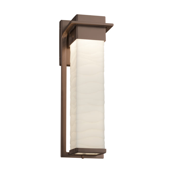 Justice Designs PNA-7544W-WAVE-DBRZ LED Outdoor Wall Sconce, Dark Bronze