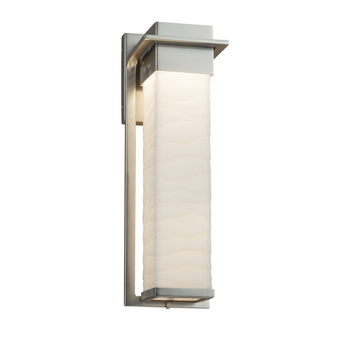 Justice Designs PNA-7544W-WAVE-NCKL LED Outdoor Wall Sconce, Brushed Nickel