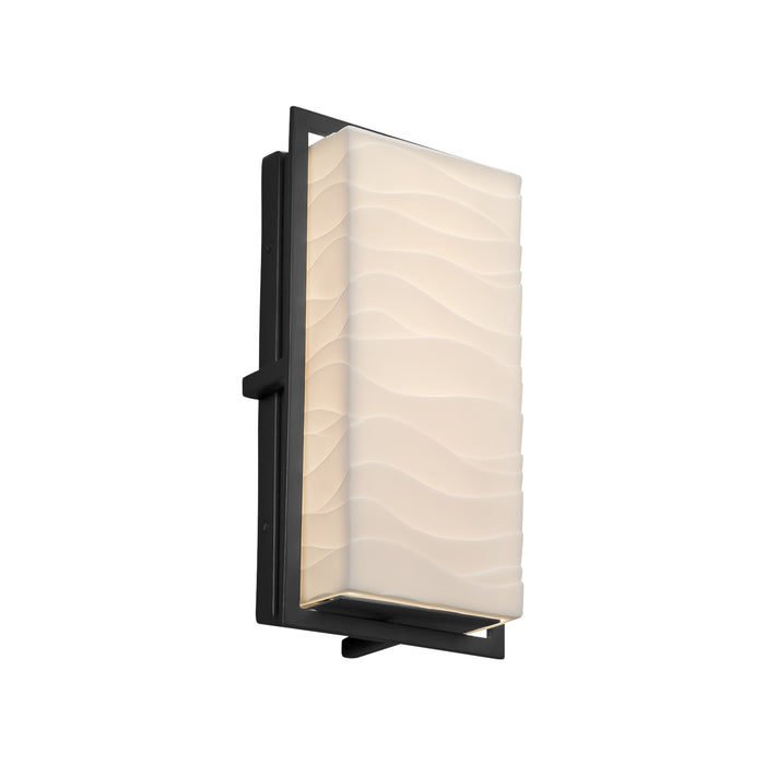 Justice Designs PNA-7562W-WAVE-MBLK LED Outdoor Wall Sconce, Matte Black