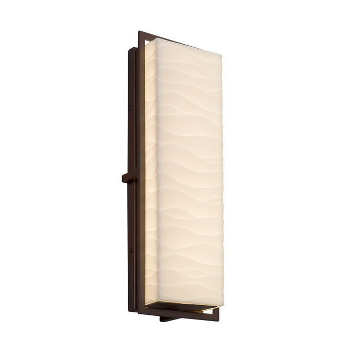 Justice Designs PNA-7564W-WAVE-DBRZ LED Outdoor Wall Sconce, Dark Bronze