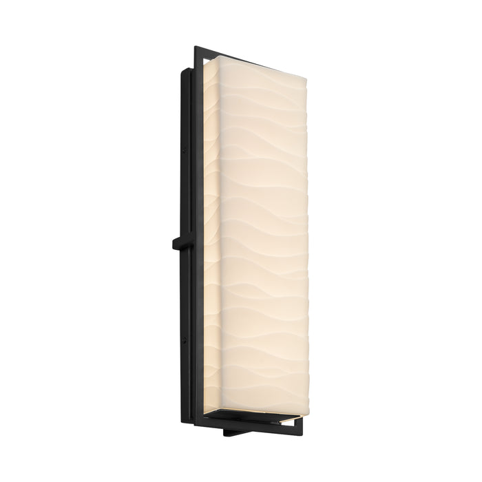 Justice Designs PNA-7564W-WAVE-MBLK LED Outdoor Wall Sconce, Matte Black
