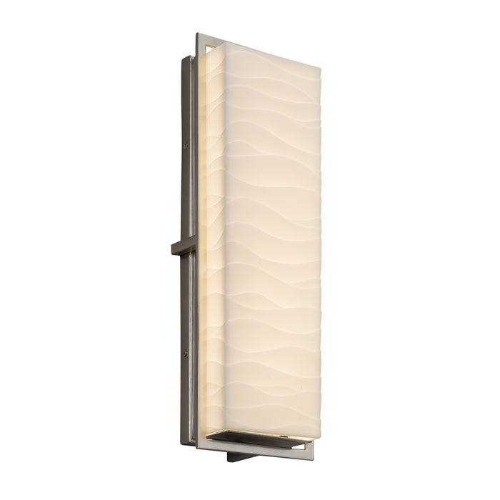 Justice Designs PNA-7564W-WAVE-NCKL LED Outdoor Wall Sconce, Brushed Nickel