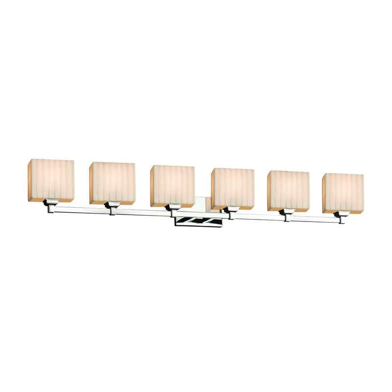 Justice Designs PNA-8436-55-WFAL-CROM Six Light Bath Bar, Polished Chrome