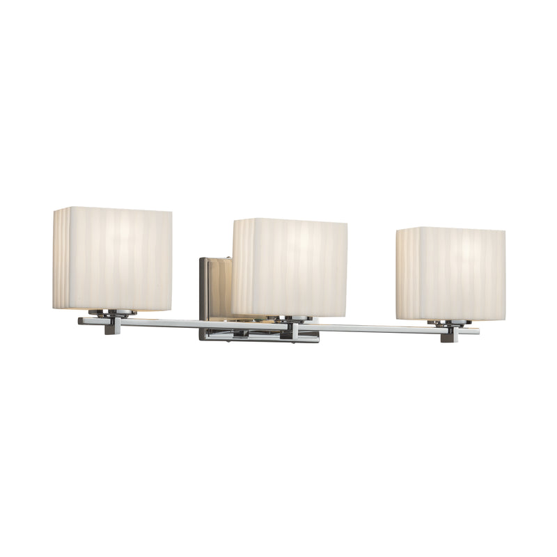 Justice Designs PNA-8443-55-WFAL-CROM Three Light Bath Bar, Polished Chrome