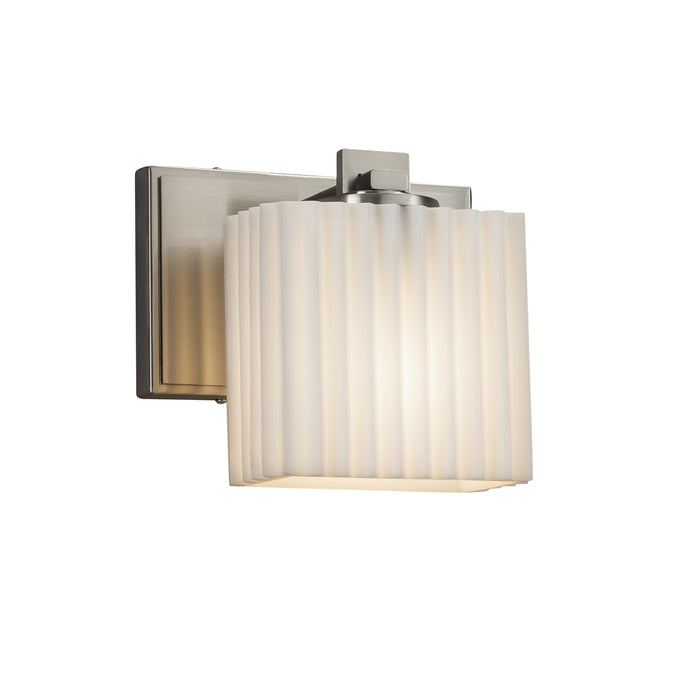Justice Designs PNA-8447-55-PLET-NCKL One Light Wall Sconce, Brushed Nickel