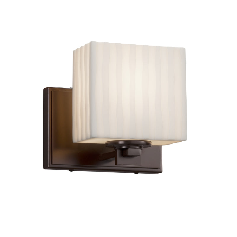 Justice Designs PNA-8447-55-WFAL-DBRZ One Light Wall Sconce, Dark Bronze
