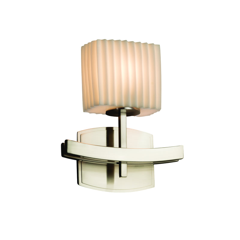 Justice Designs PNA-8597-55-PLET-NCKL One Light Wall Sconce, Brushed Nickel
