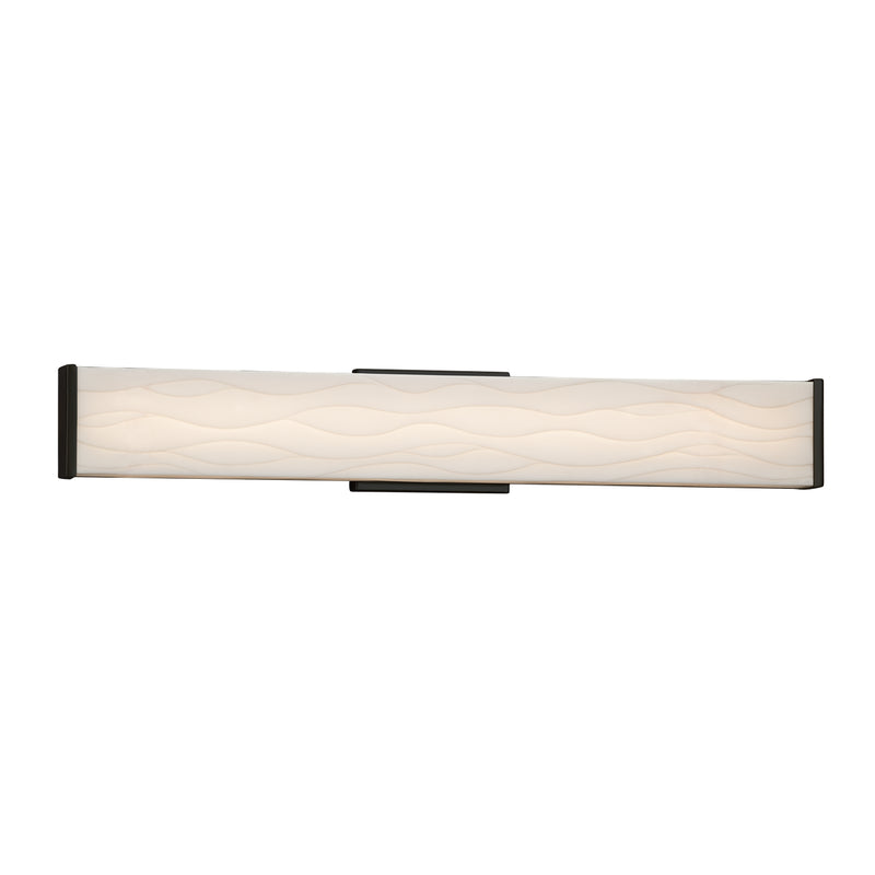 Justice Designs PNA-8605-WAVE-MBLK LED Linear Bath Bar, Matte Black