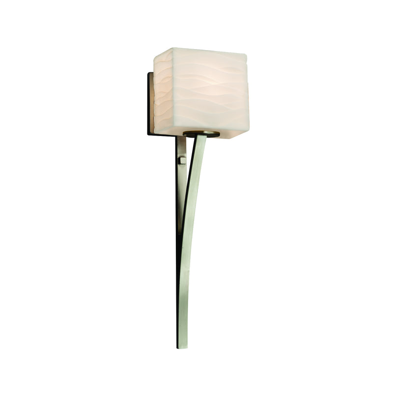 Justice Designs PNA-8791-55-WAVE-NCKL One Light Wall Sconce, Brushed Nickel