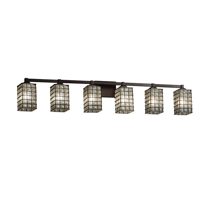 Justice Designs WGL-8436-15-GRCB-DBRZ Six Light Bath Bar, Dark Bronze