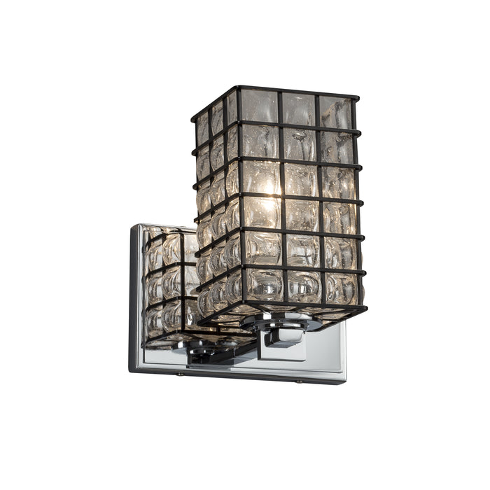 Justice Designs WGL-8441-15-GRCB-CROM One Light Wall Sconce, Polished Chrome