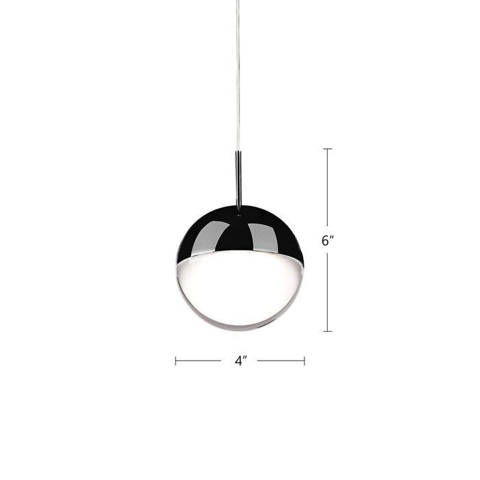Kuzco Lighting 402801BC-LED LED Pendant, Black Chrome