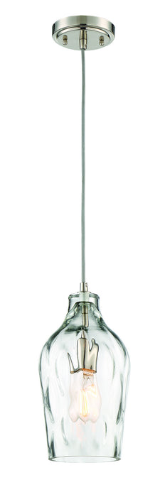 Craftmade P725BNK1 One Light Mini Pendant, Brushed Polished Nickel
