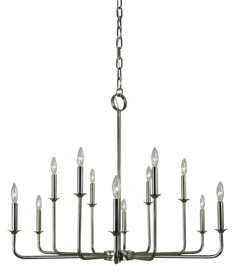 Framburg 4982 PN 12 Light Chandelier, Polished Nickel