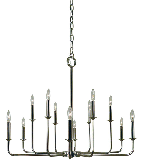 Framburg 4982 PN 12 Light Chandelier, Polished Nickel