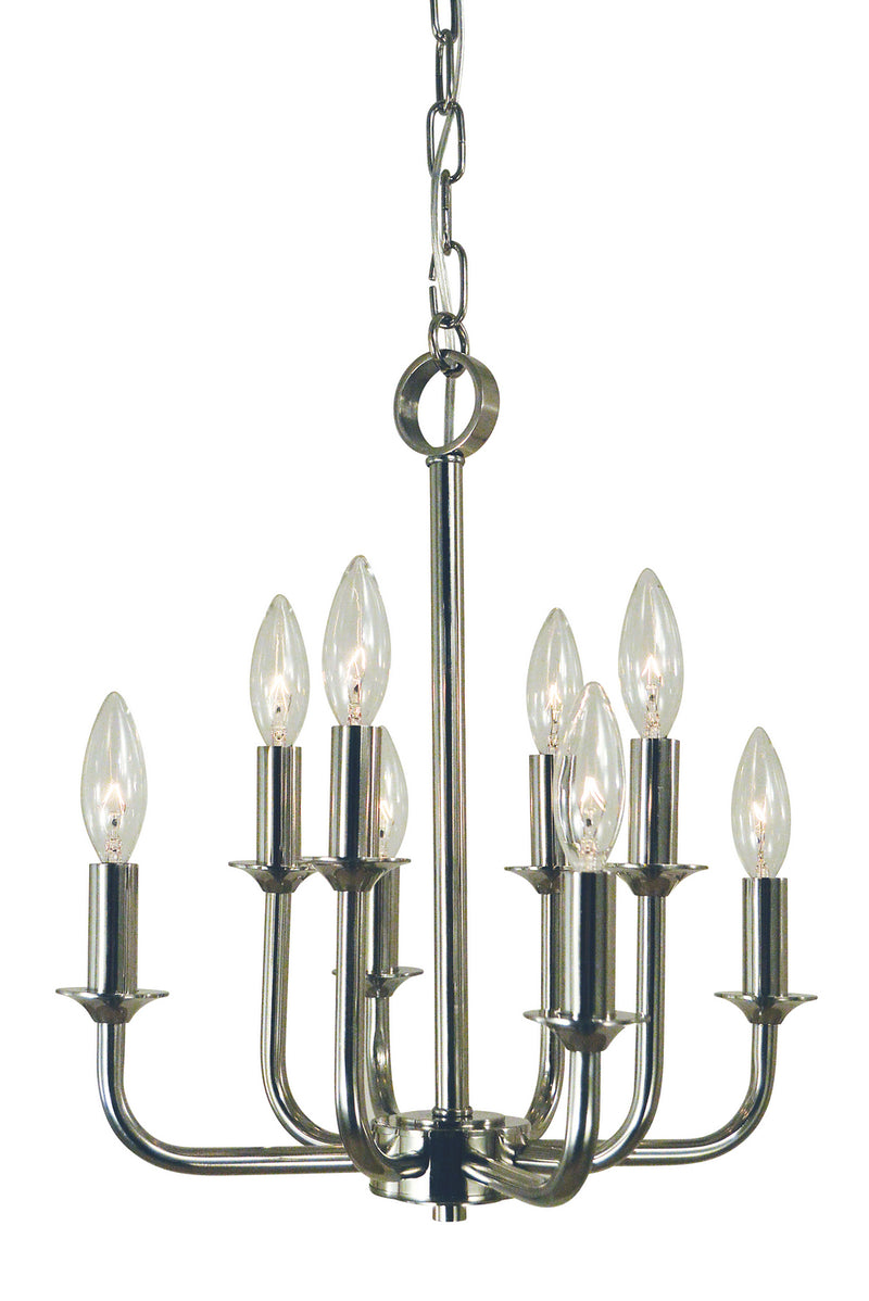 Framburg 4986 PN Six Light Chandelier, Polished Nickel