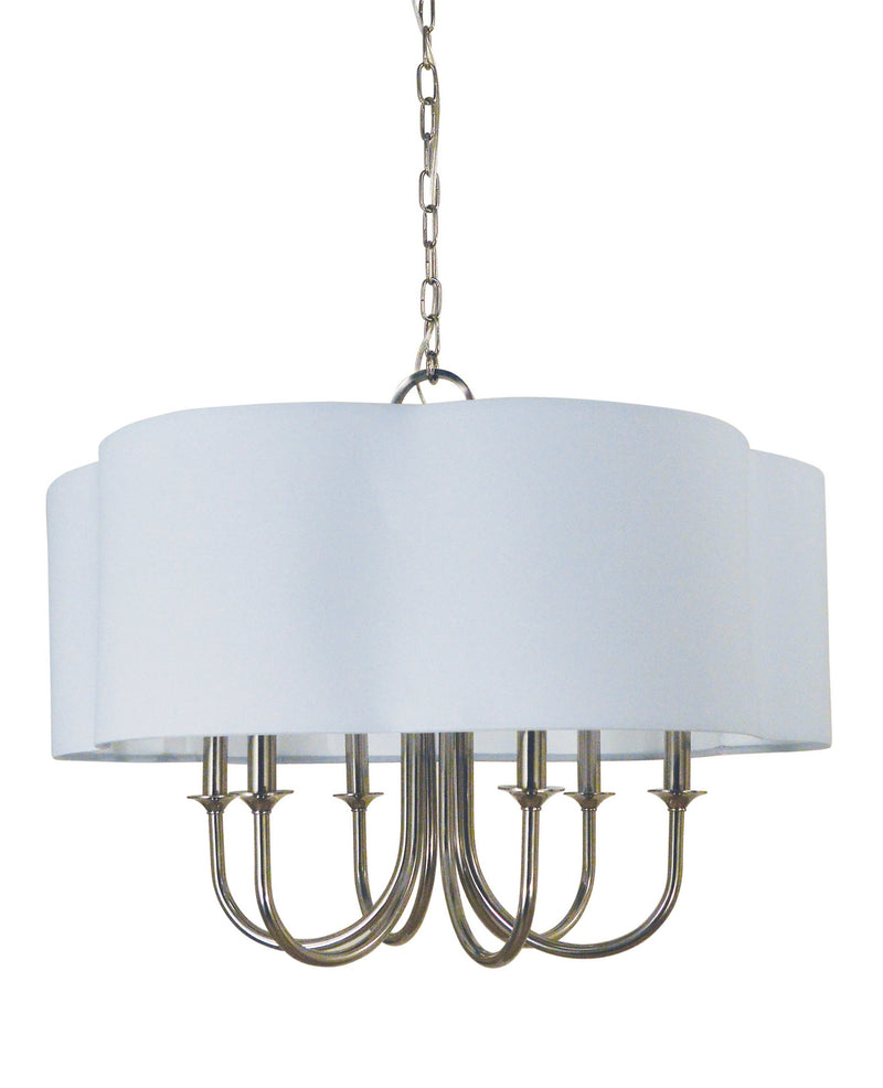 Framburg 4990 PN Six Light Chandelier, Polished Nickel