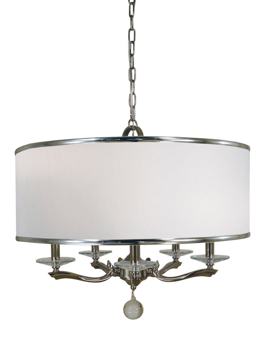 Framburg 4996 PN Five Light Chandelier, Polished Nickel