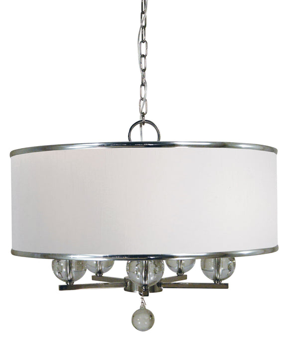 Framburg 4998 PN Five Light Chandelier, Polished Nickel