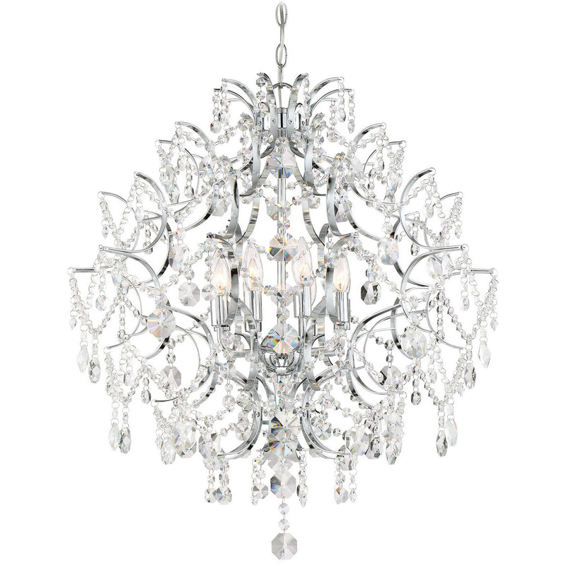 Minka-Lavery 3158-77 Eight Light Chandelier, Chrome