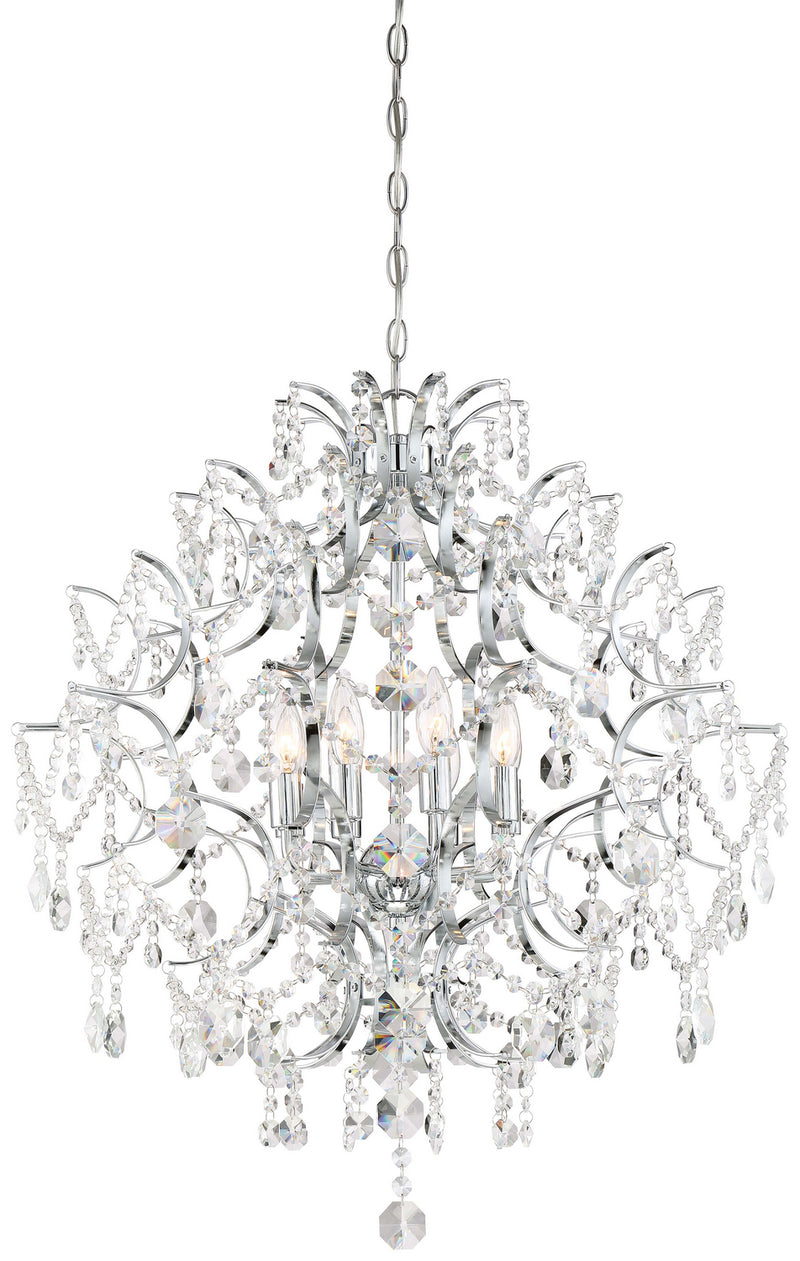 Minka-Lavery 3158-77 Eight Light Chandelier, Chrome