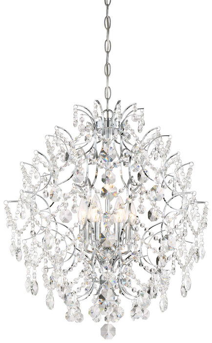 Minka-Lavery 3157-77 Six Light Chandelier, Chrome